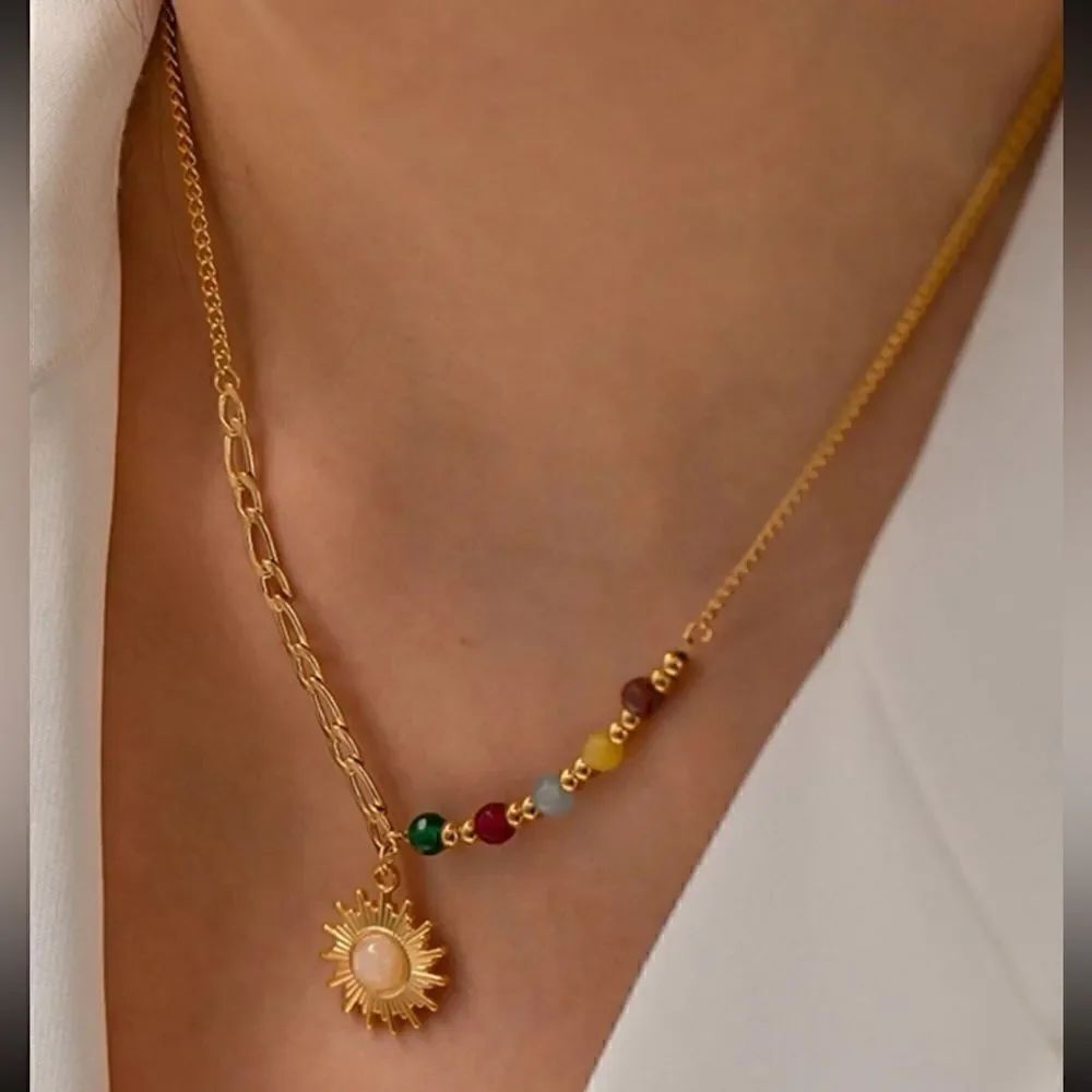 Sun pendant necklace #1126
